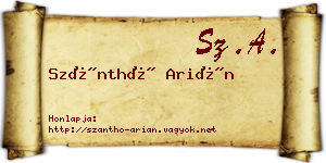 Szánthó Arián névjegykártya